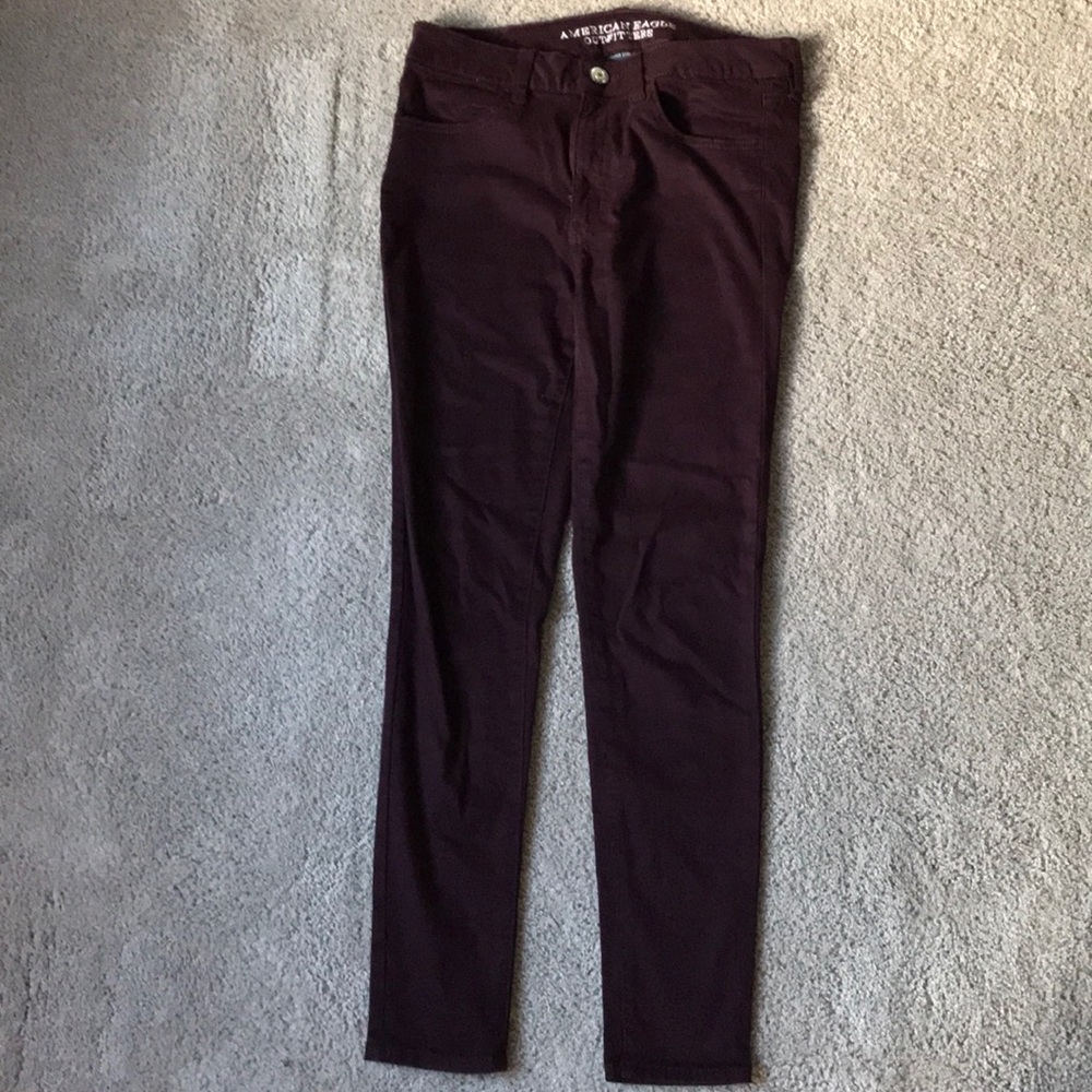 maroon high-waisted jegging jeans from AEO!
